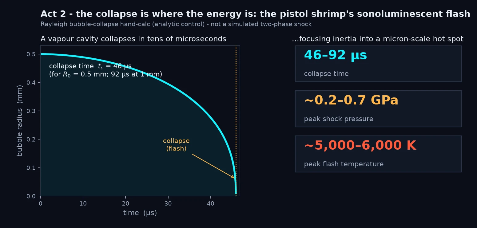 Rayleigh bubble collapse: radius vs time and the peak pressure and temperature